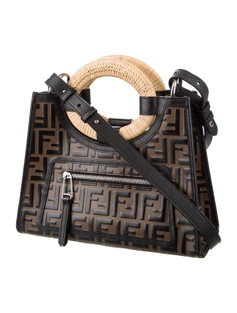 fendi small zucca roll tote|fendi zucca shopper tote.